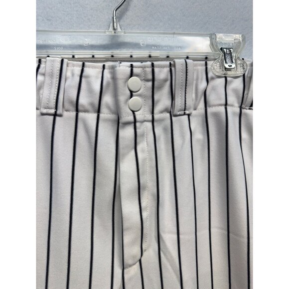 Wilson Mens XL Baseball Pants White With Black Pinstripes Polyester - Picture 3 of 10